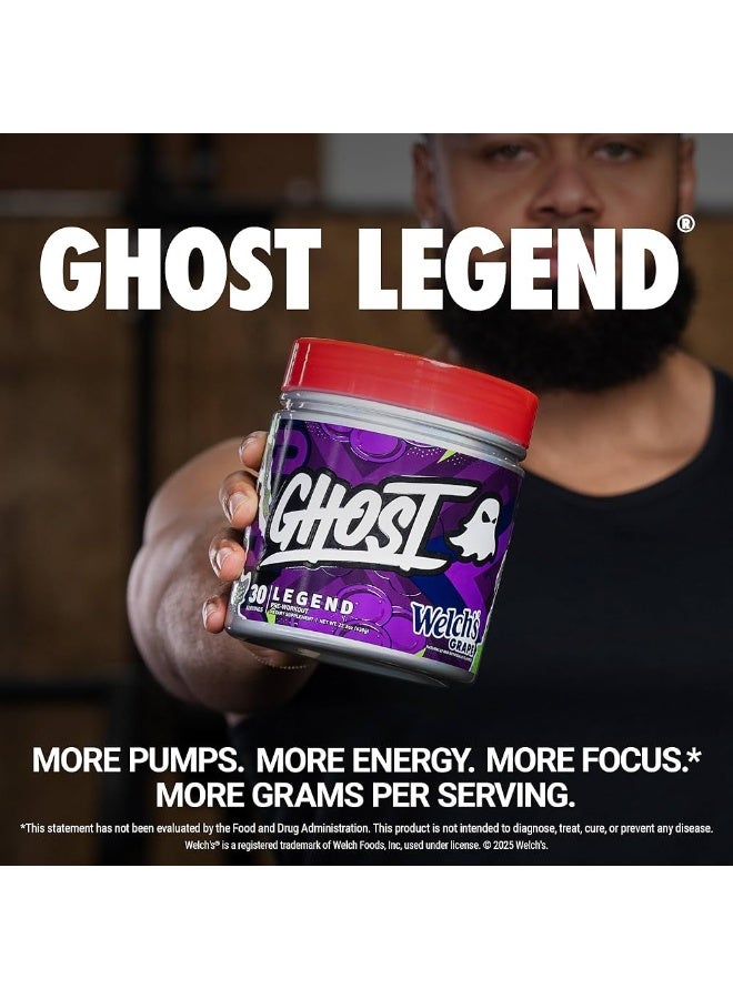 GHOST Legend Pre-Workout 630g (30 Servings) – Welch’s Grape - Image 4